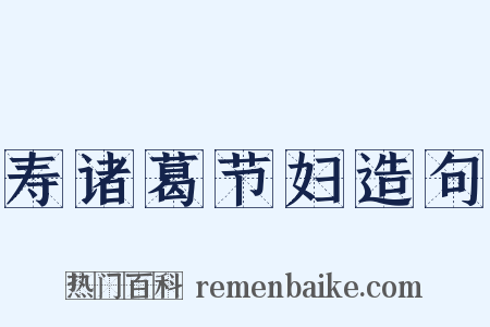 寿诸葛节妇造句是什么意思的图片